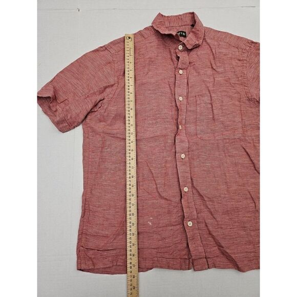 Orvis Mens Shirt Linen Button Up Pink Short Sleeve Size M - Picture 8 of 13